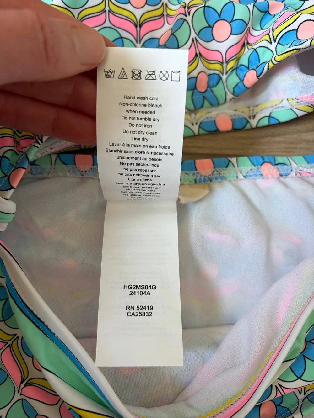 Hobie Girls Keyhole Side Tie One Piece Swimsuit Size 10 Floral Retro Beach